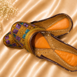 Handcrafted Multicolor Embroidered Leather Jutti for Women