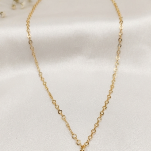 Gold Plated Chain Necklace With Grey Druzy Gemstone Slice