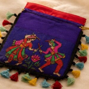 Royal Folk Art Potli Drawstring Bag – Purple