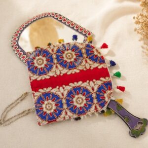 Bohemian Block Print Zipper Clutch