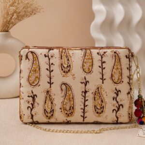 Paisley Kalamkari Convertible Sling Clutch