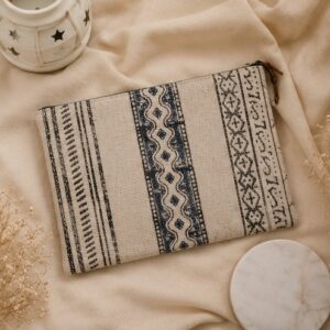 Hand Block Printed Cotton Organizer Pouch