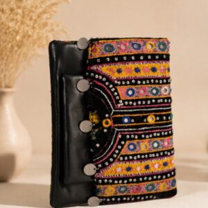 Traditional Mirror Work Embroidered Women's Wallet Clutch