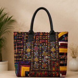 Handcrafted Multicolor Mirror Work Ethnic Handbag for Women