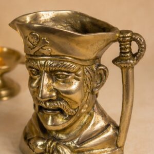 Pirate Captain Brass Pen Holder Desk Organizer