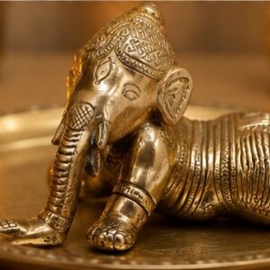 Baby Ganesha Brass Decorative Idol
