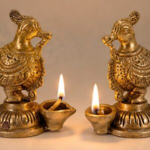Traditional Brass Peacock Diya