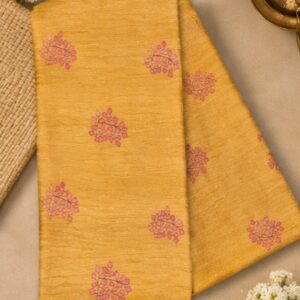 Mustard Yellow Embroidered Silk Saree